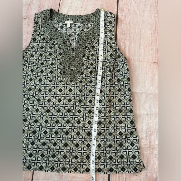 Talbots Size Small TRAPUNTO POPOVER MEDALLION Blouse Top Cotton Shirt - Picture 4 of 8